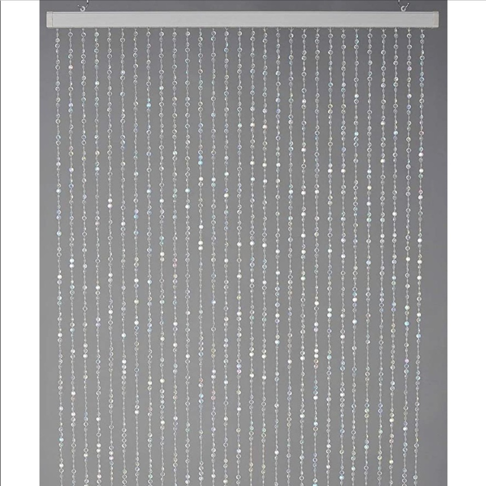 Iridescent Faux Crystal Bead Curtain for Doorway